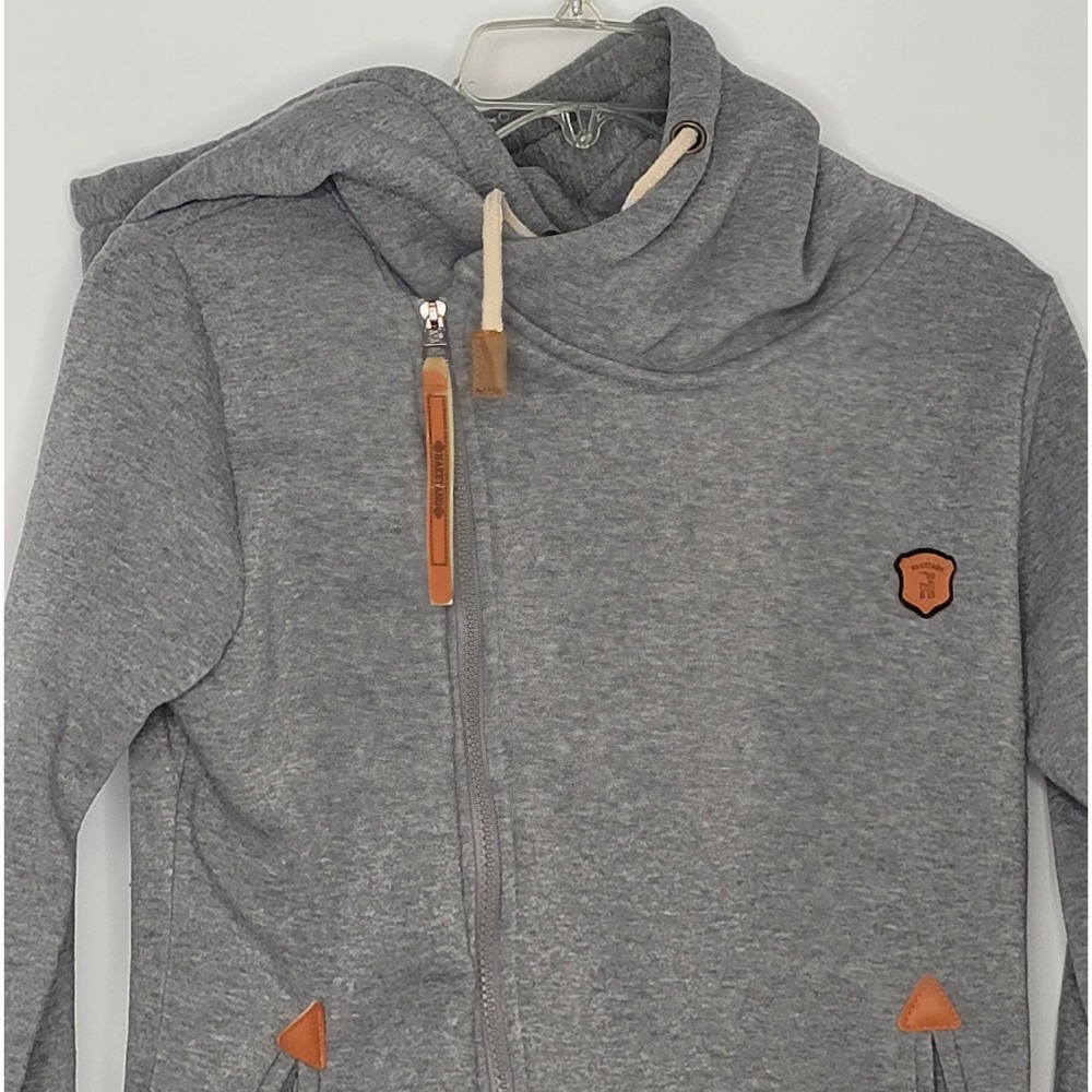 Womens Long Sleeve Off Center Zip‎ Up Hooded Sweatshirt Outdoor Gorpcore Layer - Picture 4 of 9